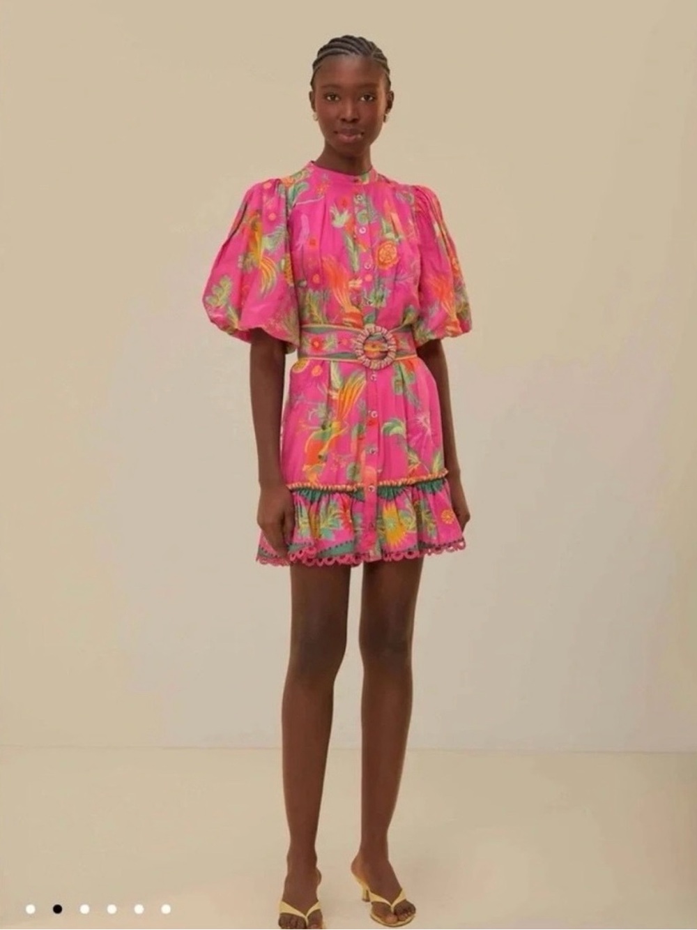 FARM Rio Delicate Fruit Garden Pink Floral Mini Dress - Picture 9 of 15